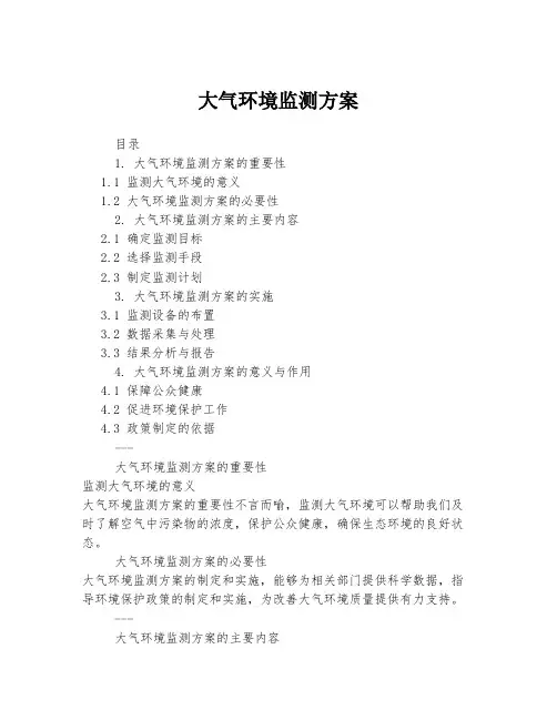 大气环境监测方案