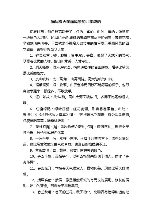 描写夏天美丽风景的四字成语