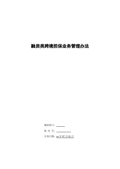 银行融资类跨境担保业务管理办法模版