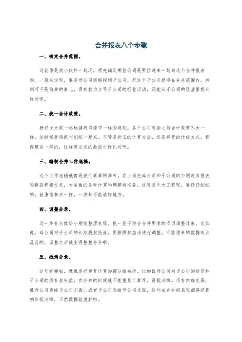 合并报表八个步骤