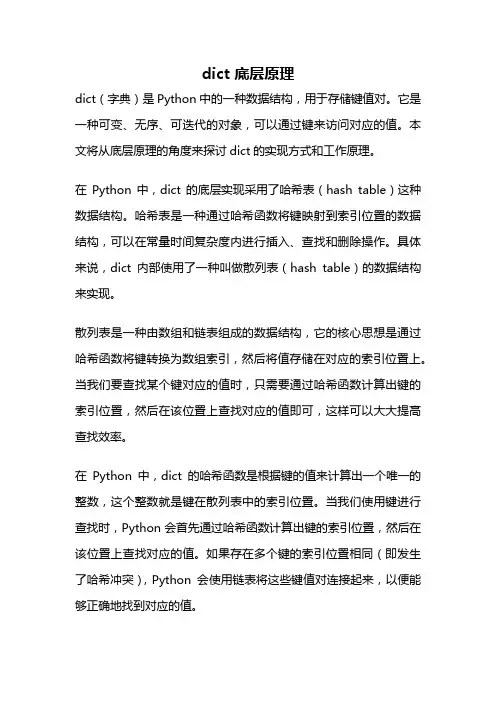 dict 底层原理