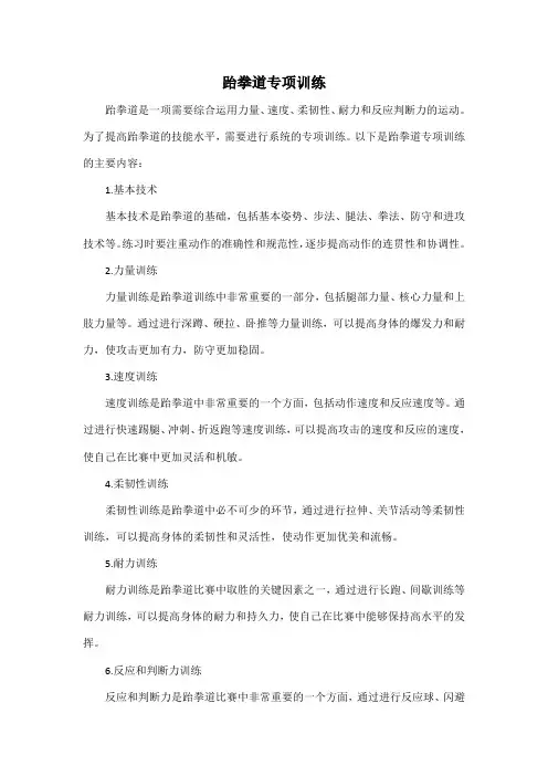 跆拳道专项训练