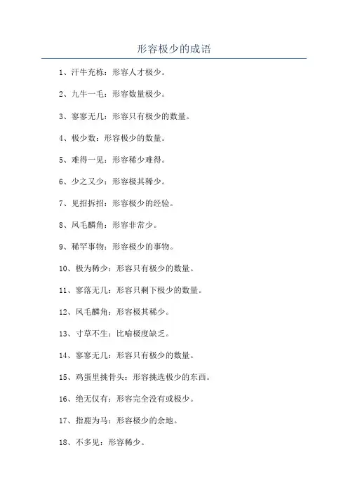形容极少的成语
