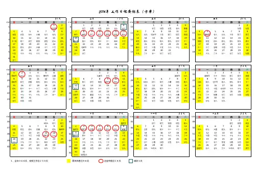 2016年日历附周数阴历节假日完美版工作日历