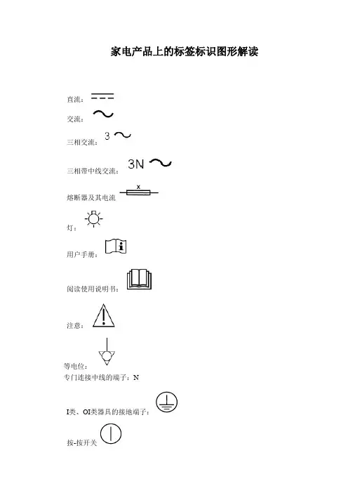 家电产品上的标签标识图形解读
