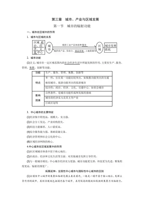 人教版2024年高考一轮复习地理考点《第三章城市、产业与区域发展-核心知识全归纳》