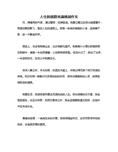 人生的道路充满挑战作文