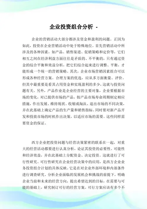 企业投资组合分析.doc