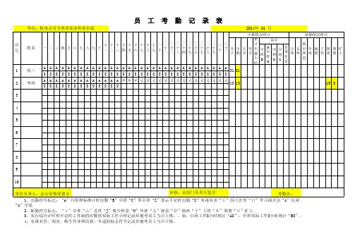 考勤表样板及空白表 (1)