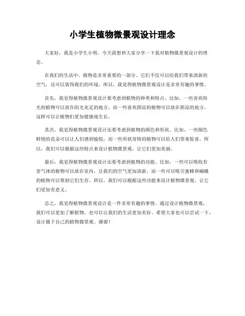 小学生植物微景观设计理念