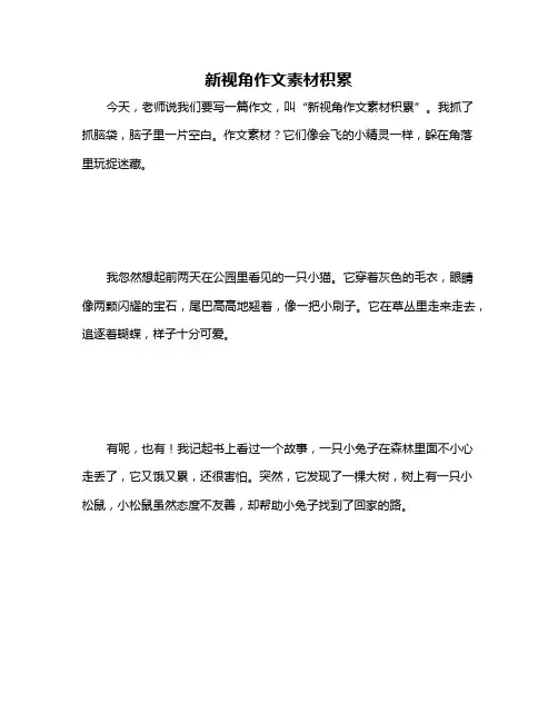 新视角作文素材积累