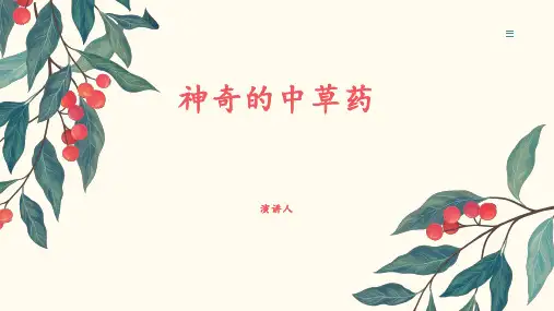 神奇的中草药PPT课件