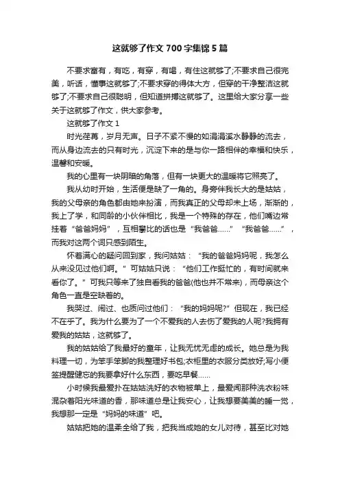 这就够了作文700字集锦5篇