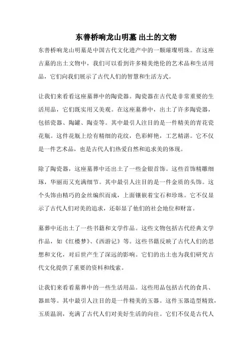 东善桥响龙山明墓 出土的文物
