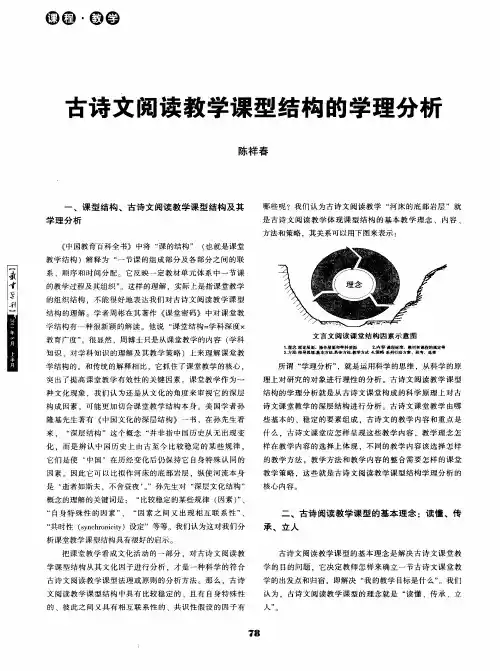 古诗文阅读教学课型结构的学理分析