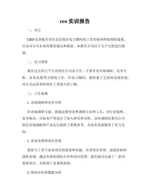 ceo实训报告