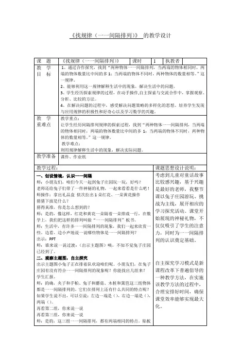 间隔排列