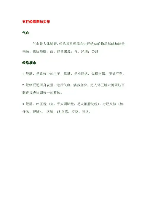 五行经络与操作