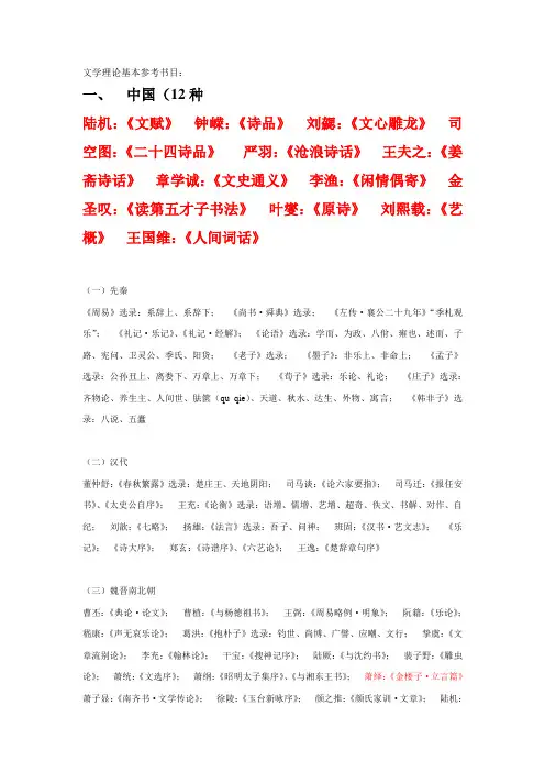 文学理论参考文献