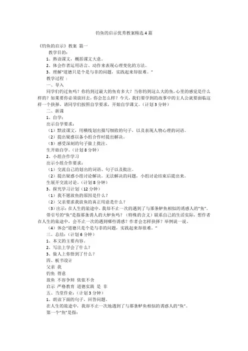 钓鱼的启示优秀教案精选4篇