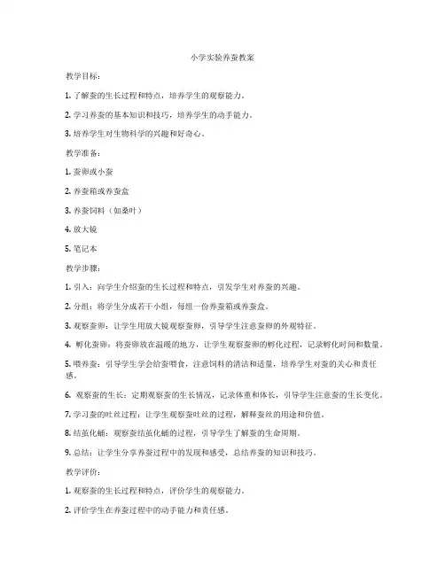 小学实验养蚕教案