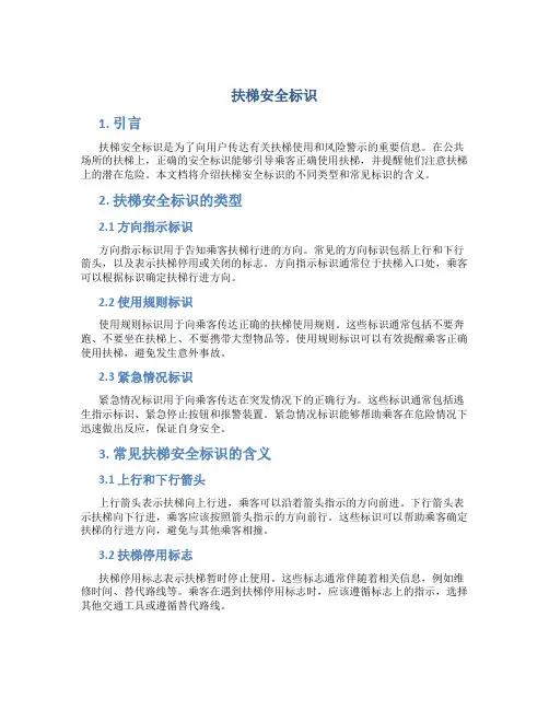 扶梯安全标识