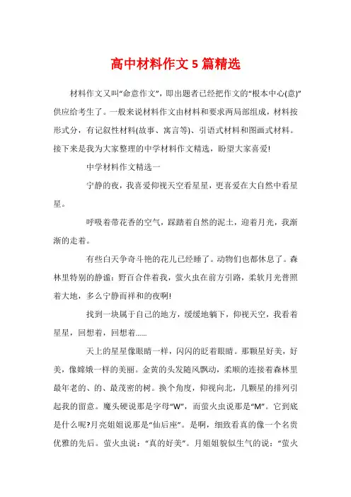 高中材料作文5篇精选