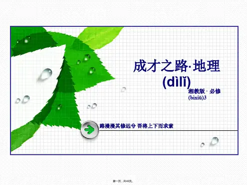 成才之路版高中地理湘教版必修3课件第3单元第1节