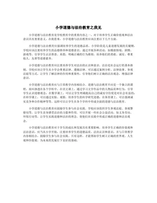 小学道德与法治教育之我见