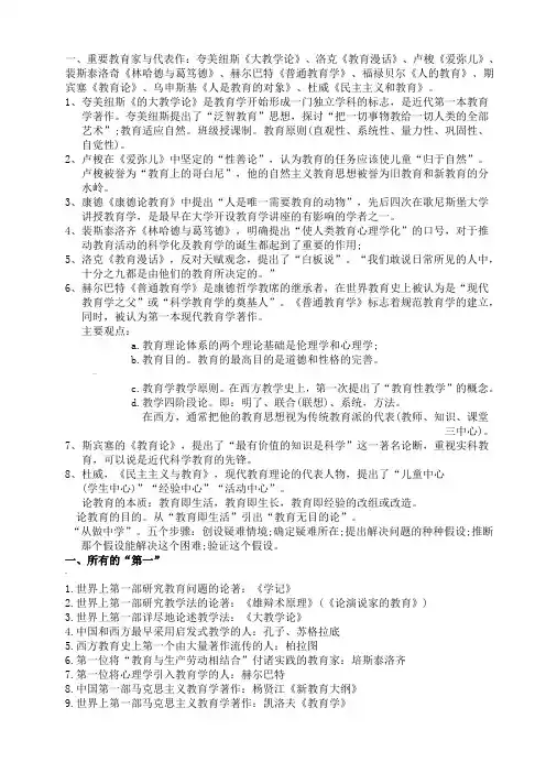 重要教育家与代表作