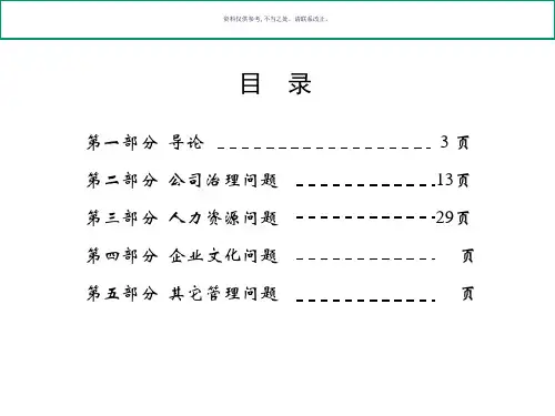公司管理咨询诊断报告