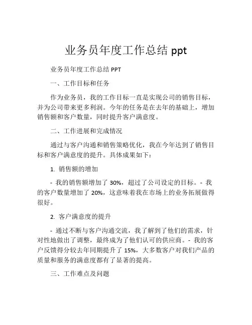 业务员年度工作总结ppt (2)
