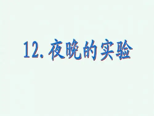六年级下册语文课件-12夜晚的实验  苏教版 (共9张PPT)