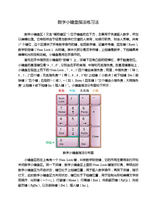 数字小键盘指法练习法