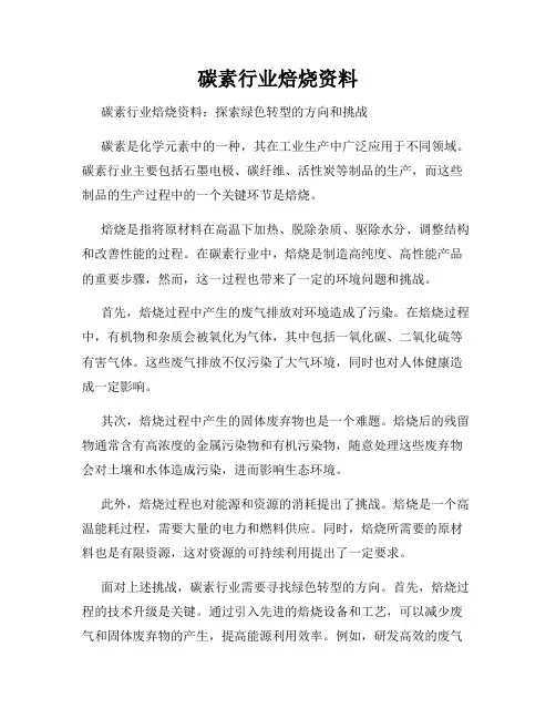 碳素行业焙烧资料