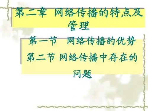 第二章   网络传播的优势和问题
