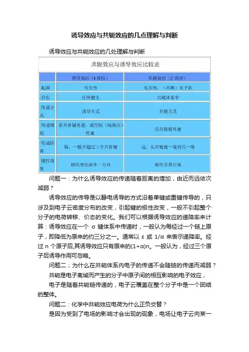 诱导效应与共轭效应的几点理解与判断
