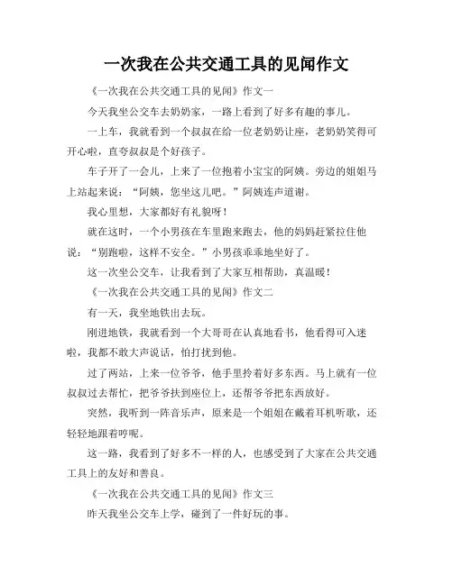 一次我在公共交通工具的见闻作文