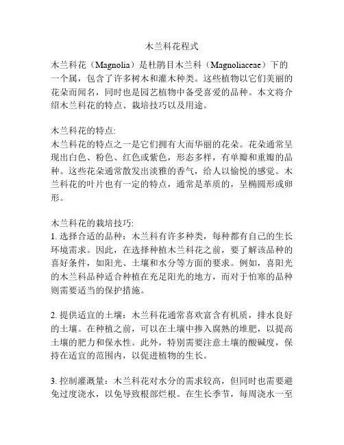 木兰科花程式