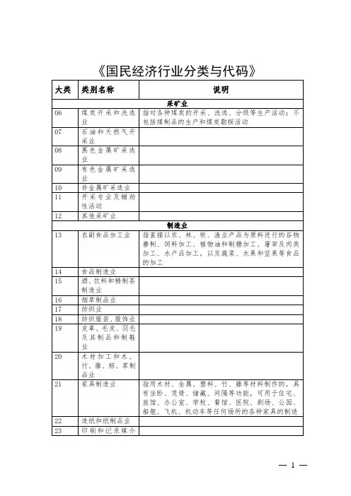 《国民经济行业分类与代码》