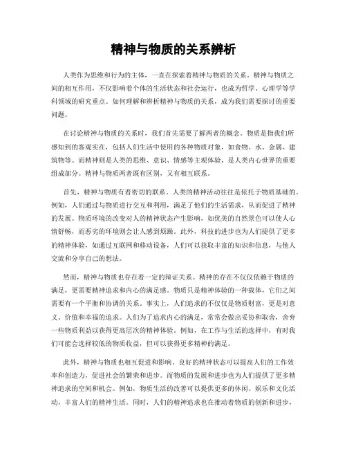 精神与物质的关系辨析