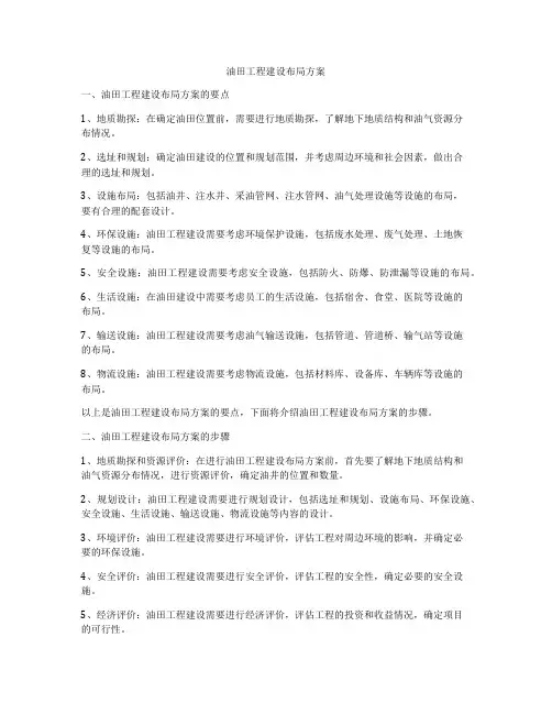 油田工程建设布局方案
