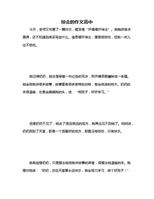 悼念的作文高中
