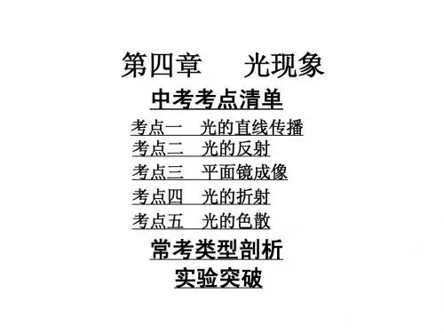 [贵州专用]2014年中考物理复习课件_第1部分第4章光现象