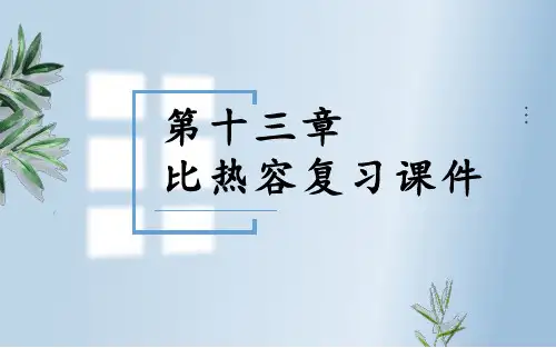广东省河源市正德中学人教版九年级物理上册课件：第13章比热容复习(共14张PPT)