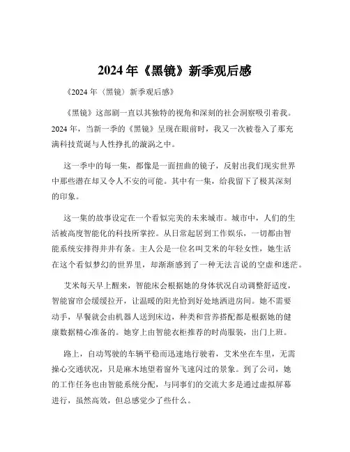 2024年《黑镜》新季观后感