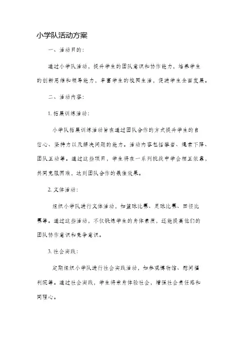 小学队活动方案