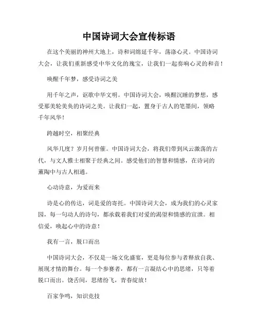 中国诗词大会宣传标语