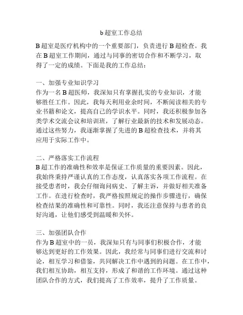 b超室工作总结