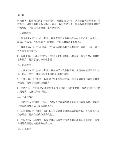 散打个人年度总结(3篇)